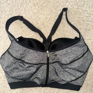 Heather Gray and Black Sports Bra